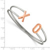 Lex & Lu Chisel Stainless Steel Rose Plated XO Flexible Cuff Bangle Bracelet - 2 - Lex & Lu