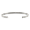 Lex & Lu Chisel Stainless Steel Polished Love CZ 3mm Cuff Bangle Bracelet - 2 - Lex & Lu