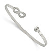 Lex & Lu Chisel Stainless Steel Preciosa Crystal Infinity Cuff Bangle Bracelet - Lex & Lu