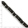 Lex & Lu Chisel Stainless Steel Blk IP w/CZ & Black Carbon Fiber 8.75'' Bracelet - 4 - Lex & Lu