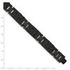 Lex & Lu Chisel Stainless Steel Black IP plated Wire Inlay 8.5'' Bracelet - 3 - Lex & Lu