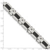 Lex & Lu Chisel Stainless Steel Black Plated Textured Wire Inlay 8.5'' Bracelet - 4 - Lex & Lu