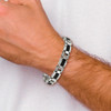 Lex & Lu Chisel Stainless Steel Black Plated Textured Wire Inlay 8.5'' Bracelet - 5 - Lex & Lu