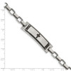 Lex & Lu Chisel Stainless Steel Black Plated Cross 8.5'' Link Bracelet - 4 - Lex & Lu