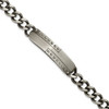 Lex & Lu Chisel Stainless Steel Matte Finish Gun Metal Plated 9'' ID Bracelet - Lex & Lu