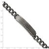 Lex & Lu Chisel Stainless Steel Matte Finish Gun Metal Plated 9'' ID Bracelet - 5 - Lex & Lu