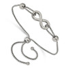 Lex & Lu Chisel Stainless Steel Polished Infinity Symbol Adjustable Bracelet - Lex & Lu