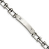 Lex & Lu Chisel Stainless Steel Polished Black Plated CZ Bracelet - Lex & Lu