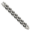 Lex & Lu Chisel Stainless Steel And Black Ceramic Polished Bracelet - 3 - Lex & Lu