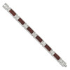 Lex & Lu Chisel Stainless Steel Brushed w/Wood Inlay 8.75'' Link Bracelet - 2 - Lex & Lu