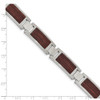 Lex & Lu Chisel Stainless Steel Brushed w/Wood Inlay 8.75'' Link Bracelet - 4 - Lex & Lu