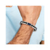 Lex & Lu Chisel Stainless Steel Blk IP w/Genuine Lapis & Blk CZ 8.75'' Bracelet - 5 - Lex & Lu