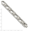 Lex & Lu Chisel Stainless Steel Brushed and Polished Cross 8.5'' Link Bracelet - 4 - Lex & Lu