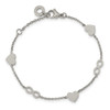 Lex & Lu Chisel Stainless Steel Polished 7'' Heart and Infinity Bracelet - 2 - Lex & Lu