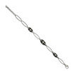 Lex & Lu Chisel Stainless Steel Black Plated 7'' Cross Bracelet LAL151122 - 2 - Lex & Lu