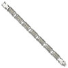 Lex & Lu Chisel Stainless Steel Polished w/Carbon Fiber 8.25'' Link Bracelet - 2 - Lex & Lu