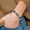 Lex & Lu Chisel Stainless Steel Buddha Blk Agate/Grey Jasper Beaded Stretch Bracelet - 2 - Lex & Lu