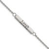 Lex & Lu Chisel Stainless Steel Polished CZ Enjoy the little things Bar Bracelet - 8 - Lex & Lu