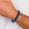 Lex & Lu Chisel Stainless Steel & Blk & Blue Plated 8.75'' Bracelet LAL151207 - 5 - Lex & Lu