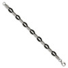 Lex & Lu Chisel Stainless Steel Black IP plated Fancy 7.5'' Bracelet - 3 - Lex & Lu