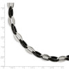 Lex & Lu Chisel Stainless Steel Black IP plated Fancy 7.5'' Bracelet - 5 - Lex & Lu