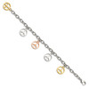 Lex & Lu Chisel Stainless Steel Multicolor Plated Peace Sign Charms Bracelet - 3 - Lex & Lu