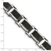 Lex & Lu Chisel Stainless Steel Black-plated & Textured 9'' Bracelet - 5 - Lex & Lu