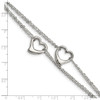 Lex & Lu Chisel Stainless Steel Cutout Hearts 7'' Bracelet - 4 - Lex & Lu