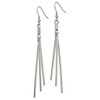 Lex & Lu Chisel Stainless Steel Polished Bar Dangle Shepherds Hook Earrings - 3 - Lex & Lu