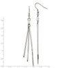 Lex & Lu Chisel Stainless Steel Polished Bar Dangle Shepherds Hook Earrings - 5 - Lex & Lu