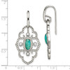 Lex & Lu Chisel Stainless Steel Imitation Turquoise & CZ Dangle Earrings - 5 - Lex & Lu