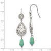 Lex & Lu Chisel Stainless Steel Imitation Turquoise Shepherd Hook Earrings LALSRE1036 - 5 - Lex & Lu