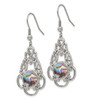 Lex & Lu Chisel Stainless Steel Imitation Abalone & Glass Shepherd Hook Earrings - 3 - Lex & Lu