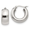 Lex & Lu Chisel Stainless Steel Polished Hoop Earrings LAL151288 - Lex & Lu