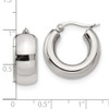 Lex & Lu Chisel Stainless Steel Polished Hoop Earrings LAL151288 - 4 - Lex & Lu