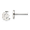 Lex & Lu Chisel Stainless Steel Polished Moon and Star Post Earrings - Lex & Lu