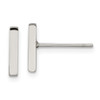 Lex & Lu Chisel Stainless Steel Polished Bar Post Earrings LAL151292 - Lex & Lu