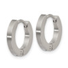 Lex & Lu Chisel Stainless Steel Brushed and Polished 2.0mm Hinged Hoop Earrings - 2 - Lex & Lu