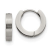 Lex & Lu Chisel Stainless Steel Brushed and Polished 3.0mm Hinged Hoop Earrings - Lex & Lu
