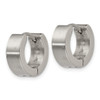 Lex & Lu Chisel Stainless Steel Brushed and Polished 5.0mn Hinged Hoop Earrings - 2 - Lex & Lu