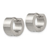 Lex & Lu Chisel Stainless Steel Brushed and Polished 7.0mm Hinged Hoop Earrings - 2 - Lex & Lu