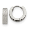 Lex & Lu Chisel Stainless Steel & Sand Blasted 4.0mm Hinged Hoop Earrings - Lex & Lu