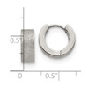Lex & Lu Chisel Stainless Steel & Sand Blasted 5.0mm Hinged Hoop Earrings - 4 - Lex & Lu
