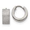 Lex & Lu Chisel Stainless Steel & Sand Blasted 6.0mm Hinged Hoop Earrings - Lex & Lu