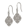 Lex & Lu Chisel Stainless Steel Polished Laser-cut Shepherd Hook Earrings - 2 - Lex & Lu