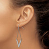 Lex & Lu Chisel Stainless Steel w/Preciosa Crystal V-shape Hook Earrings - 3 - Lex & Lu