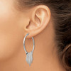 Lex & Lu Chisel Stainless Steel Polished Hoop Earrings LAL151335 - 3 - Lex & Lu