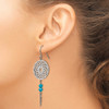 Lex & Lu Chisel Stainless Steel w/ImitationTurquoise Dreamcatcher Dangle Earrings - 3 - Lex & Lu