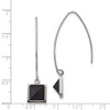 Lex & Lu Chisel Stainless Steel w/Blk Carbon Fiber Dangle Shepherd Hook Earrings - 4 - Lex & Lu