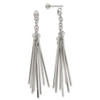 Lex & Lu Chisel Stainless Steel Multi Bar Front & Back Post Dangle Earrings - Lex & Lu